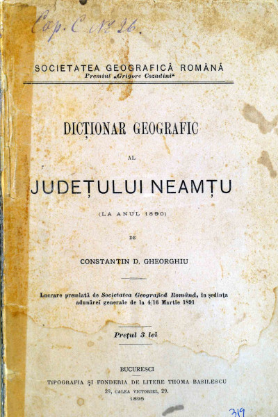 dictionar geografic neamt