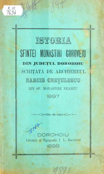 istoria_sfintei_monastiri_goroveiu_dorohoiu