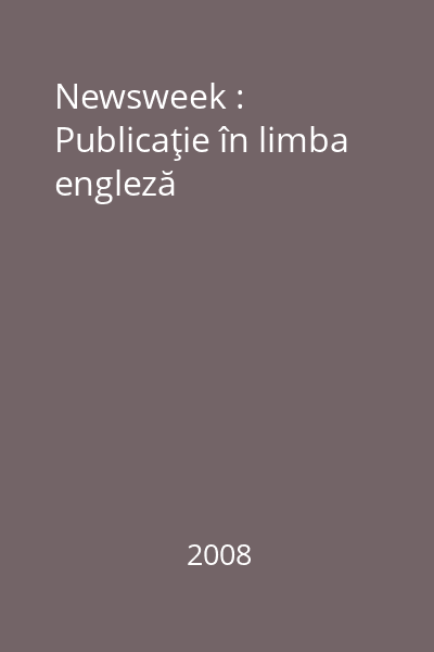 Newsweek : Publicaţie în limba engleză