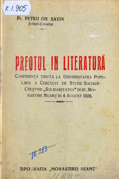 preotul in literatura